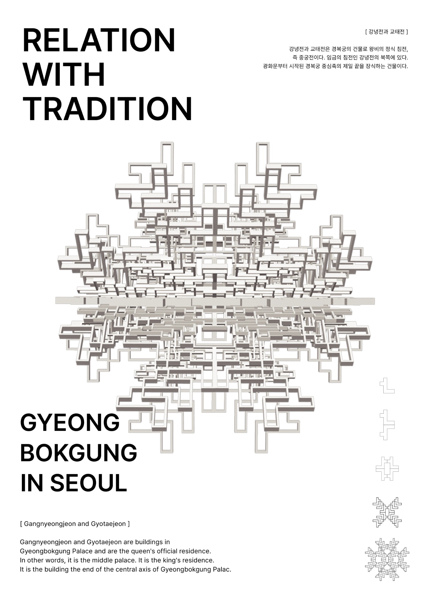 Gangnyeongjeon and Gyotaejeon modular poster in white
